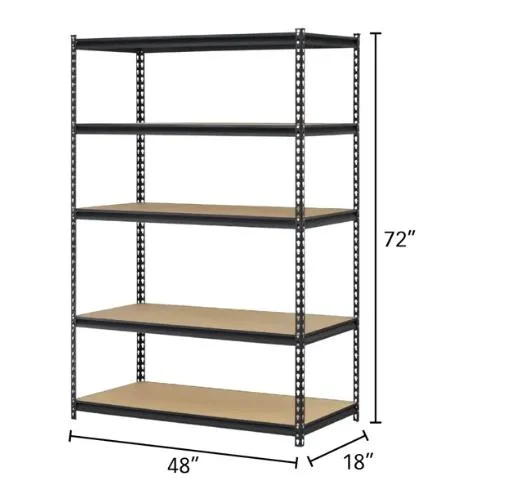 Metal 5 Layer Medium Duty Galvanized Steel/Metal Storage Rack Shelves Industrial Shelving Boltless Rivet Shelf