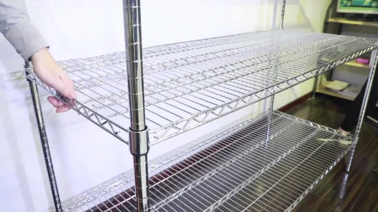 Estante de metal de almacenamiento de estantería de alambre de acero cromado resistente comercial de 5 niveles de fabricante de China